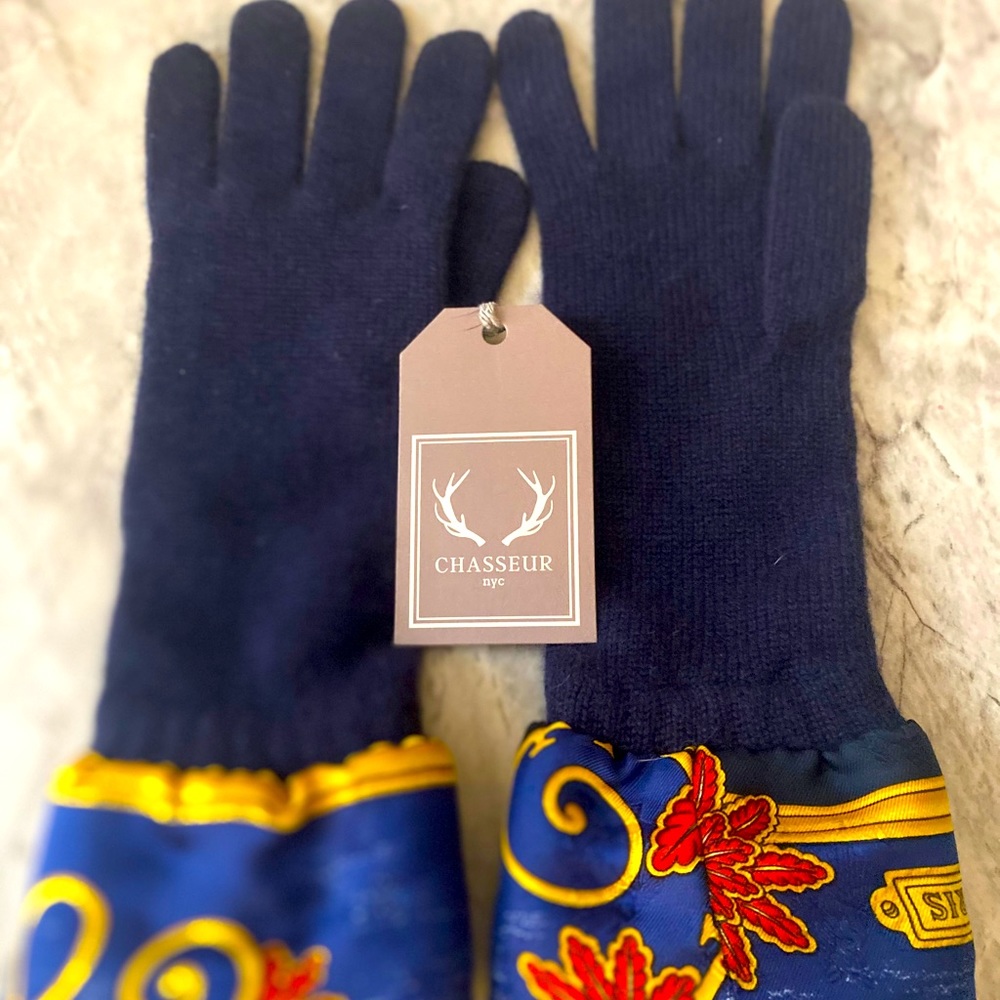 Cashmere gloves with mink